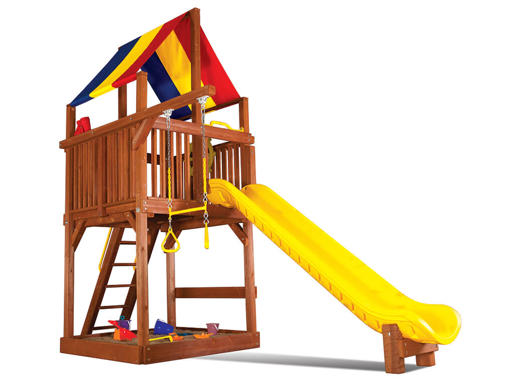a clubhouse style swing set